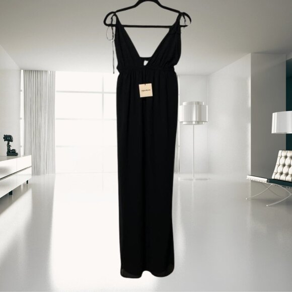 NWT Superdown Revolve Natasha High Slit Maxi Dress Small Tie Strap Evening Gown - Picture 3 of 12